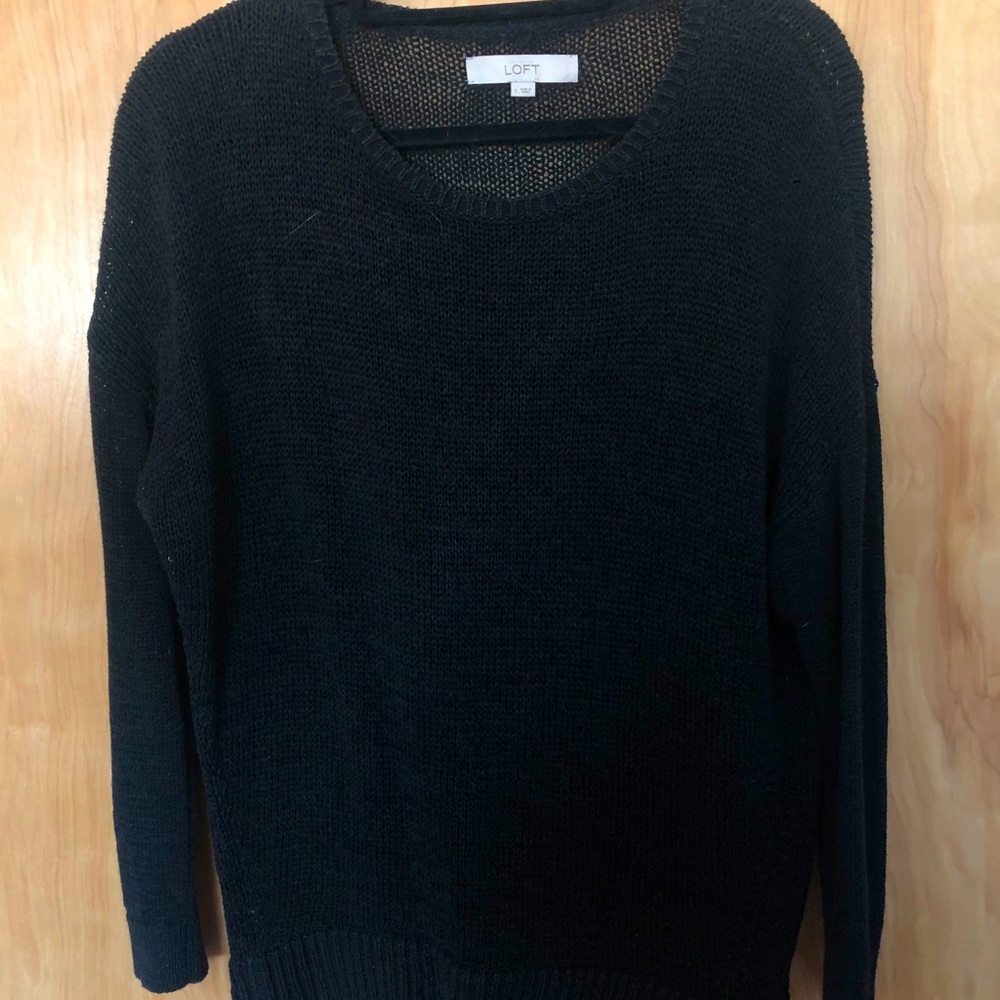 Loft Black Semi-Sheer Sweater